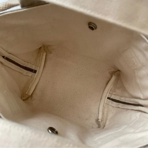 SHIN+NA Limited Edition THE CROSSBODY MINI CANVAS TOTE Bag in Taupe - Picture 11 of 16